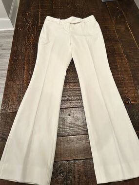 White House Black Market Cream Flare Dress Pants